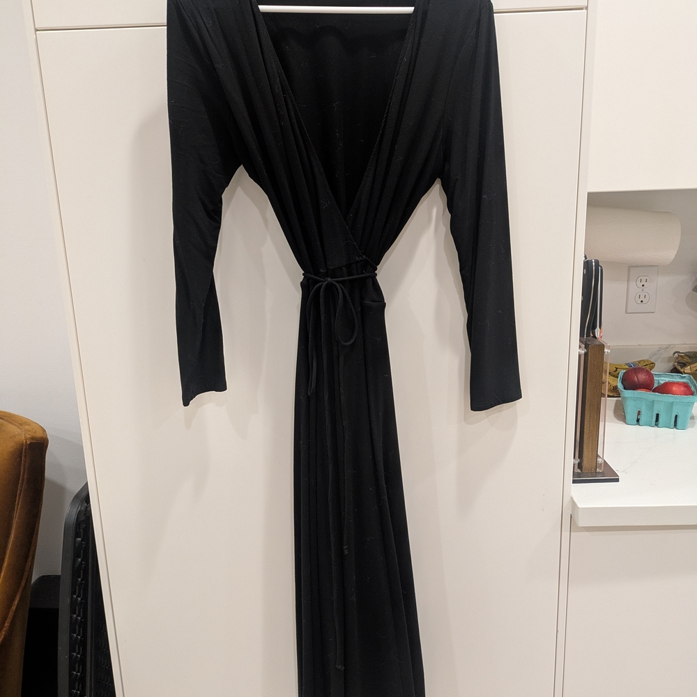 Elegant Black Wrap Dress